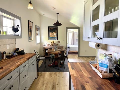 Kitchen with view toward dining table