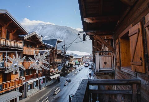 Balcony view of Morzine town centre
