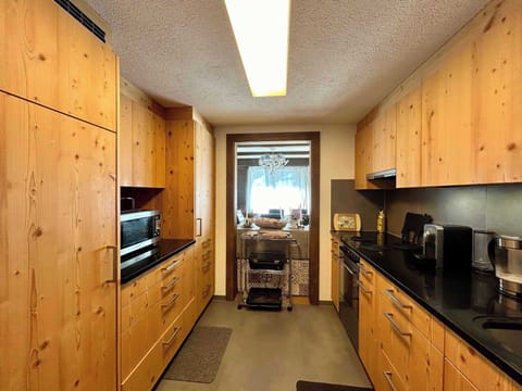 the wooden modern kitchen 