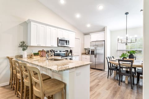 Kitchen with everything you need to make a snack for 1 or a dinner for 10.