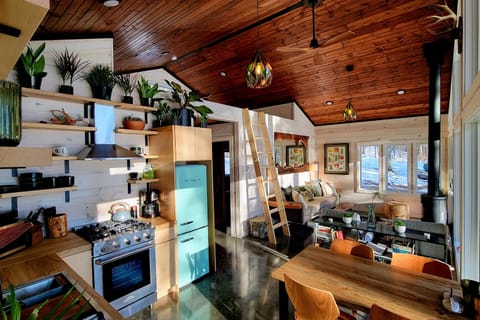 The "refined rustic" style is congruent throughout the chalet.