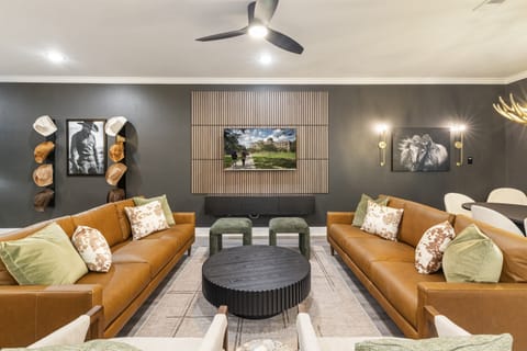 Unwind in this luxurious hotel-inspired living room, perfect for relaxation and style.