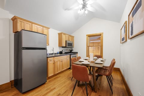 Full kitchen with seating