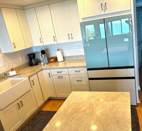 Spacious new kitchen perfect for family meals and vacation gatherings.