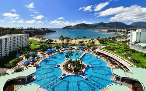 Soak up sweeping ocean views from the signature lagoon pool.