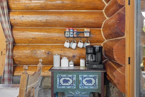 The kitchen includes a Keurig and a fully stocked coffee station, perfect for starting your mornings right.