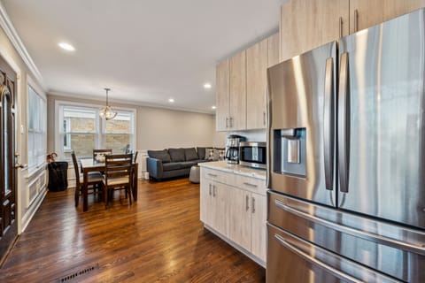 Indoors, Hardwood, Floor, Flooring, Refrigerator