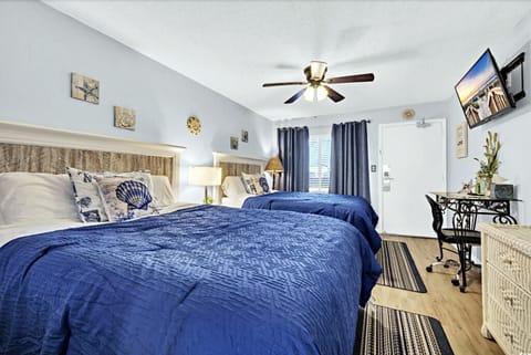 Two Queen beds & desk area