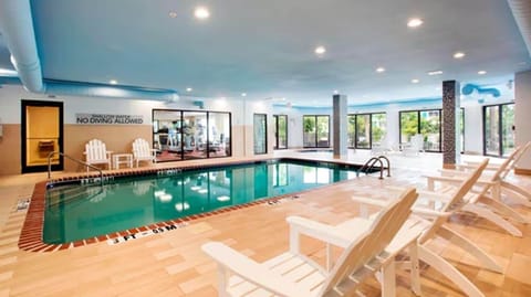 Unwind with a refreshing dip in the bright indoor pool.