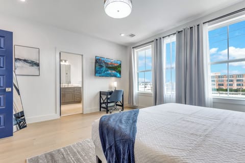 Master bedroom with 50 inch TV and great views of the Train passing.