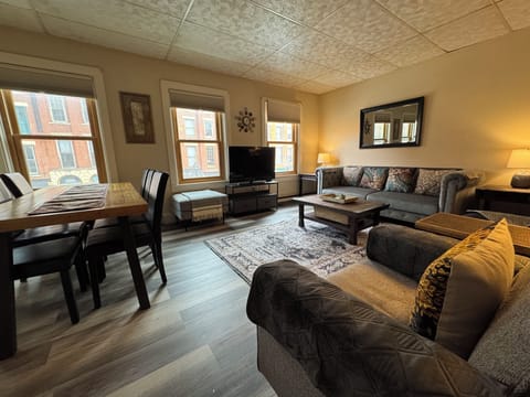 Comfy seating & tv w/Amazon Firestick to access your personal streaming accounts