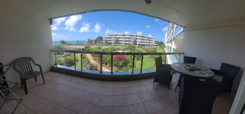 Garden and sea view from our balcony