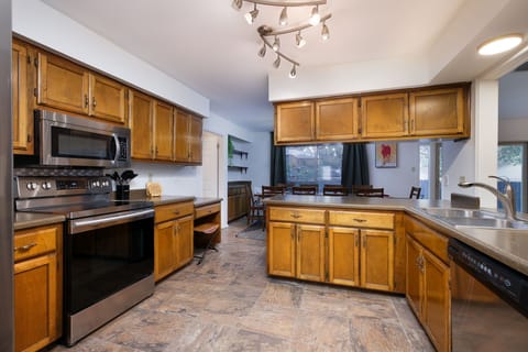 Our fully stocked kitchen