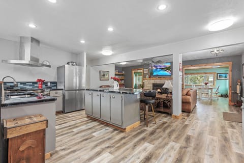Kitchen looking towards living room and dining room