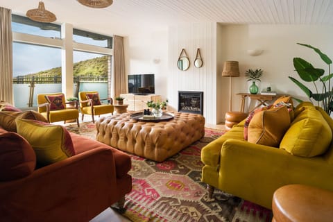Living room at Mabyn, The Village, Watergate Bay, self catering with Beach Retreats.