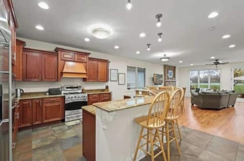 Kitchen with bar stools