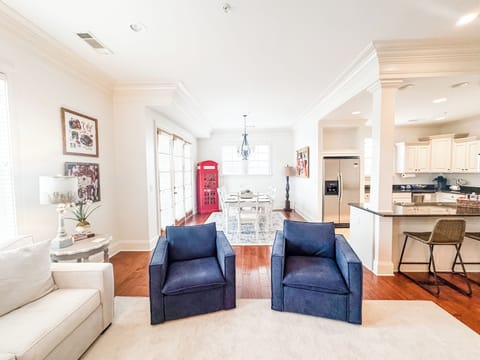 Open floor plan with ample seating allows many friends to gather together