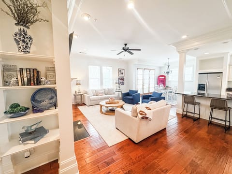 Open Floor plan allows guests to flow into kitchen & patio balcony