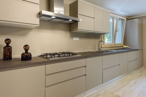 Kitchen, Kitchen Appliance, Countertop, Interior Design, Cabinetry, Kitchen Stove, Major Appliance, Home Appliance, Furniture, Stove