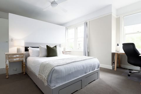 Peaceful Bedroom with Workspace