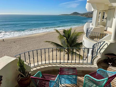 Condo is on 5th floor directly on the beach (Costa Azul) with a large deck