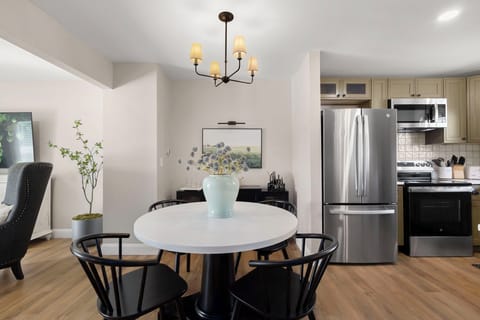 Open concept -- a conversation can happen across the table or across the room.