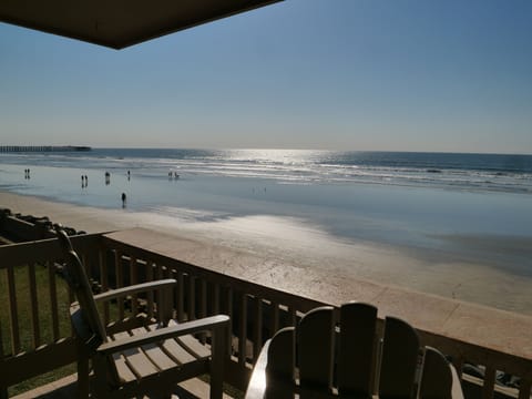 Backyard Deck Overlooking Ocean with view of Oceanside Pier