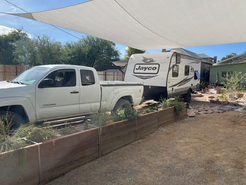 9' height restriction.  Please contact us to pull back the shade sail.