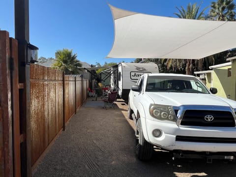 View looking west.  The entire rear 30' of the property is yours to spread out!