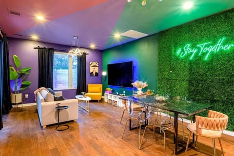 Spacious Living Room With Innovative Decor And A Smart TV