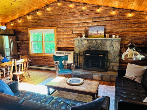 Stunning stone fireplace for year-round use