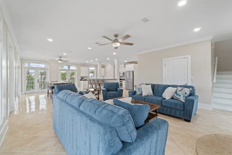 Incredibly large common area with fireplace