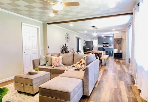 Spacious and cozy home is modern, bright, functional, and inviting.