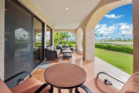 Lanai with garden view, really good sunset views