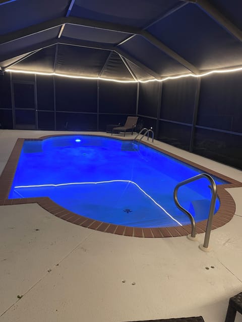 Pool at night.  Always inviting.