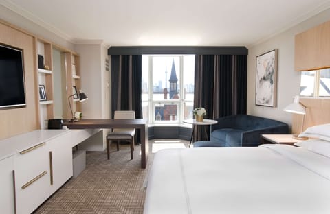 Unit with 1 King bed. Exact unit will be assigned upon arrival. Views, colors, and decor may vary.