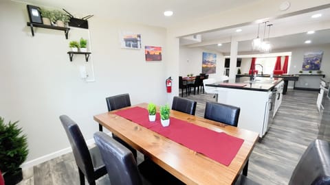 "Two different dining areas"