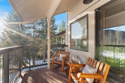 Private balcony with outdoor seating.