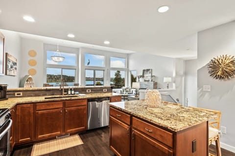 Open concept kitchen, so you`re still apart of the party while cooking!