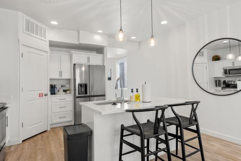 Modern kitchen with island seating and open layout