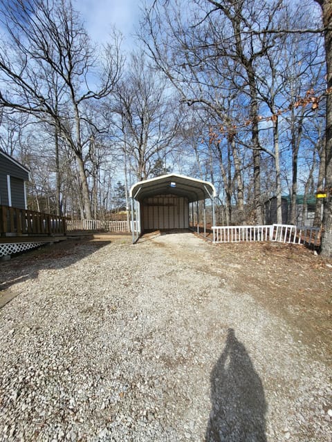 Carport with lighting and electrical outlet