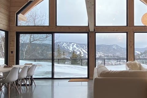 Spectacular view of Mount Edward. Open concept living and dining room. Heated floors