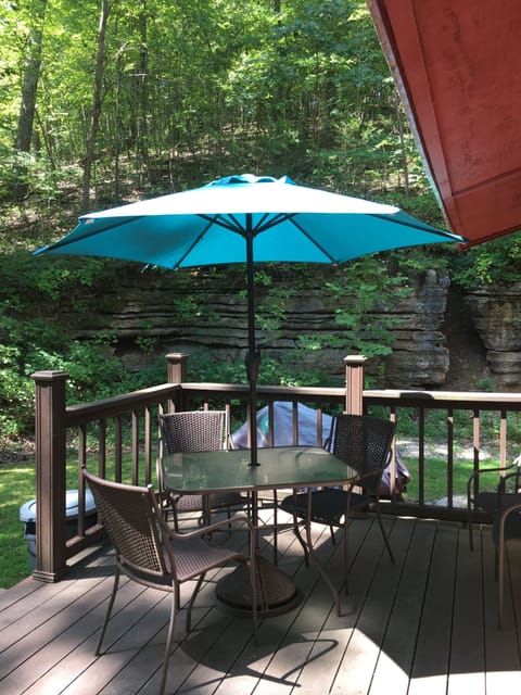 The outside patio/deck off the king bedroom.