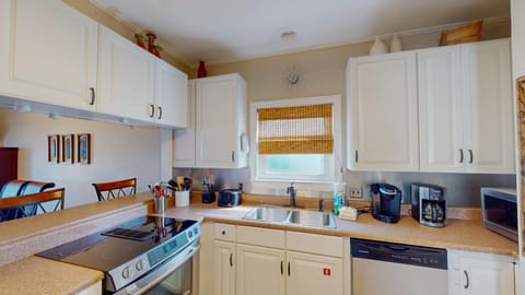We want your stay with us to be as uncomplicated as possible. Countertop appliances include a Keurig for those special hot beverages, a coffee pot for regular brew, a toaster, and a microwave for your convenience.