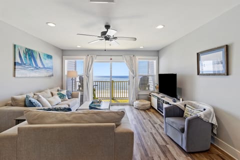 Cozy oceanfront living room