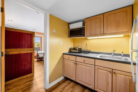 Convenient Kitchenette in Game Room - This handy kitchenette features a sink, microwave, mini-fridge, and storage—perfect for grabbing snacks and drinks while enjoying the game room or relaxing after a day on Lake Anna.