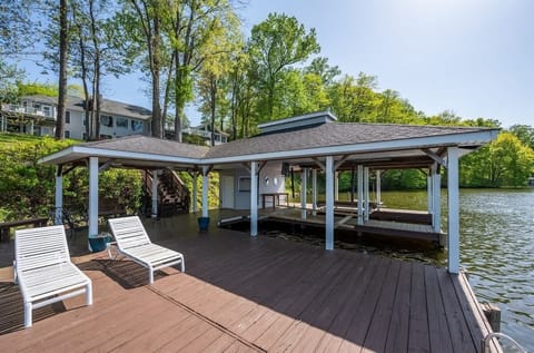 Our dock is huge and can fit your whole group down here for a fun, lake day!