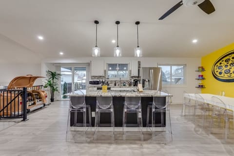 Spacious Kitchen and Dining Area with Massive Dining Table