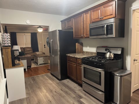 MAIN LEVEL, KITCHEN:  Fully Equipped Kitchen open into the Living Room