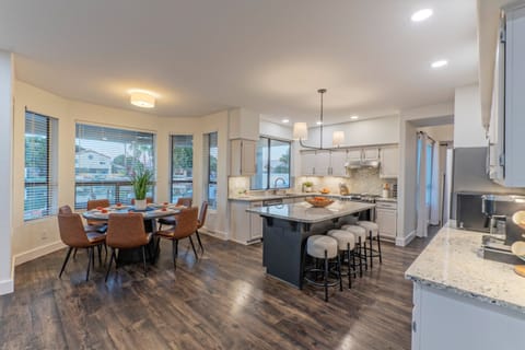 Splendid lake views from the kitchen window will distract the chef and helpers.